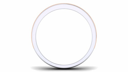 0,19 cts rotondo brillante taglio diamanti Unisex fascia Anello in 750 18K oro - Foto 4 di 4
