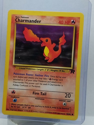 Charmander 50/82 Original Basic Set NM Near LP Team Rocket Non-Holo Pokemon Card