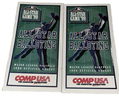 1999 MLB All-Star Game Official Ballot Set Of 2. Unused New Condition ...