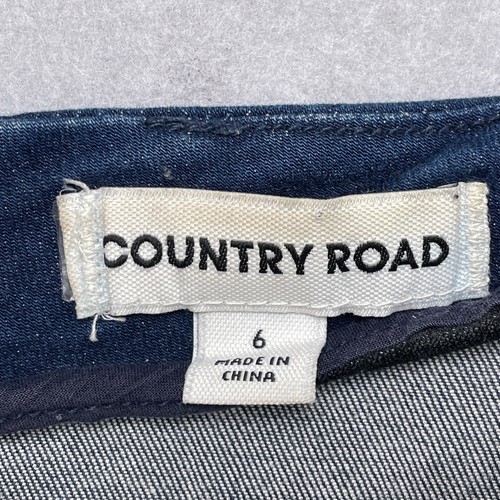 Country Road Pencil Skirt Womens 6 Blue Denim Midi Back Slit Stretch Casual - Picture 6 of 10
