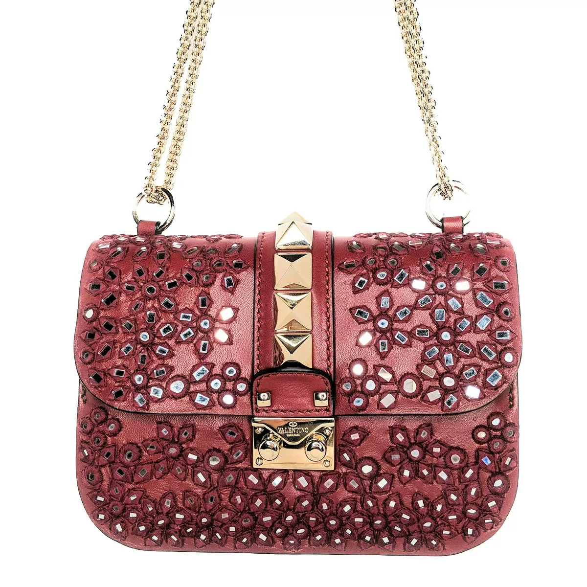 WOMAN VALENTINO GARAVANI RED LEATHER SMALL SHOULDER BAG