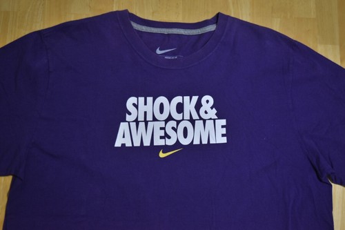 Nike SHOCK & AWESOME Size XL Men's Regular fit T-Shirt Purple 100% cotton