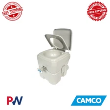 CAMCO 5.3 Gallon Portable Travel Toilet With Sealing Slide Valve Bellow-Type F