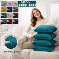 Pack of 4 Velvet Cushion Covers Throw Decorative 18" x 18" Cushions Sofa Pillows