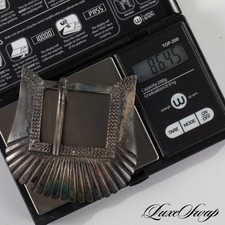 #1 MENSWEAR Vintage .925 Sterling Silver Genuine Lizard Western 3 Piece Belt #3
