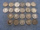 22 SILVER MERCURY DIMES WITH DATES AND PROBLEMS lot 60