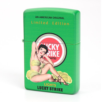 Zippo lighter 205 Classic Asia Custom/ Lucky Strike Vintage Limited Design Green