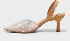 NEW Women's Isabel Embellished Slingback Kitten Pumps - A New Day Size 7