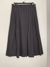 Talbots Women's 100 Rayon Pleated Maxi Midi Skirt Navy Blue Size 10