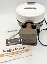 Le Cuisinier Rotating Belgian Waffle Maker LCRGWM-LB w/ Manual – Tested Works