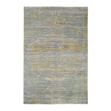 6'x8'9" Gray Whimsical Collection Wool Futuristic Modern Design Hand Knotted Rug