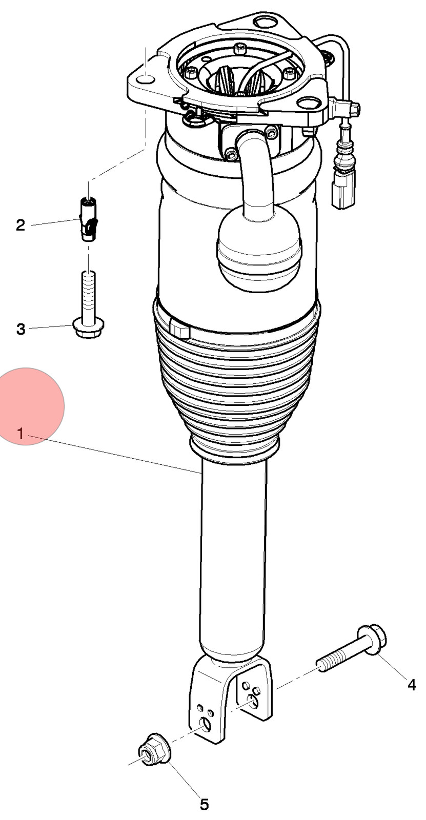 12-17 BENTLEY CONTINENTAL GTC REAR LEFT SUSPENSION AIR RIDE SHOCK STRUT OEM