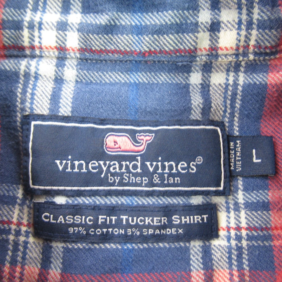 Camisa masculina Vineyard Vines manga longa grande xadrez botão ajuste clássico Tucker - Imagem 4 de 4