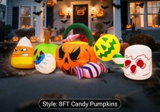 10 FT Halloween Inflatable Outdoor Decorations Pumpkin Ghost Combo, Halloween De