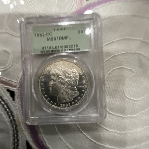 1882-CC Carson City Morgan Silver Dollar $1 PCGS MS61 Deep Mirror Proof-Like 0.9