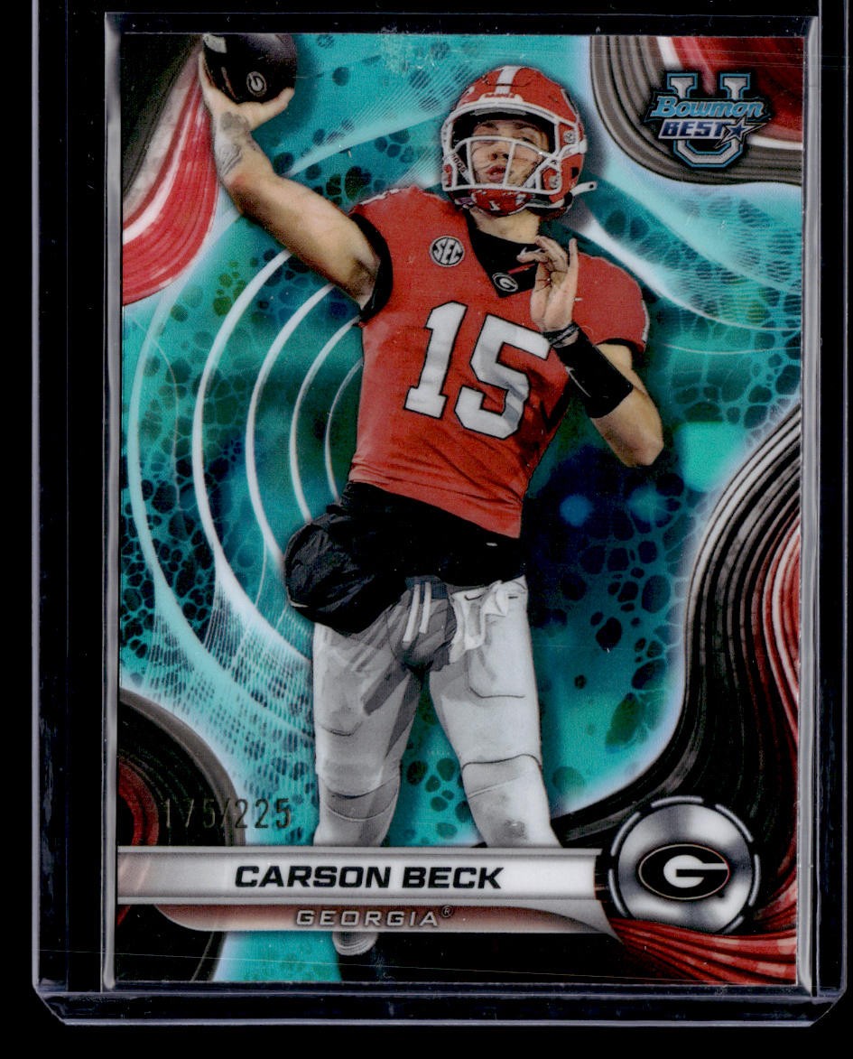 2024 Bowman University Best #4 Carson Beck Aqua Refractor #/225