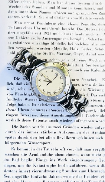 Ebel Sportwave - 36 mm - Wie neu - 18k Gold Schrauben - Goldenes Zifferblatt