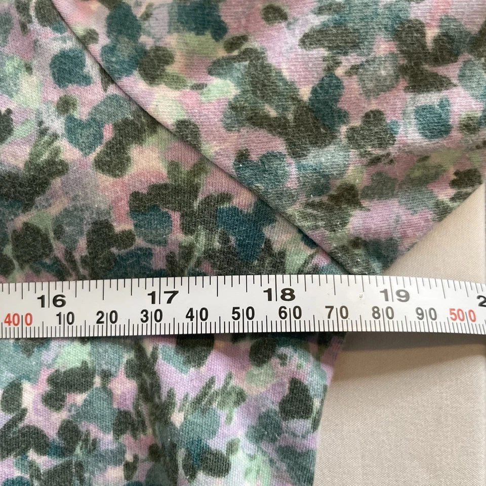 Blusa feminina LL Bean verde rosa floral tamanho M camadas costeiras preppy gola dividida - Imagem 4 de 4