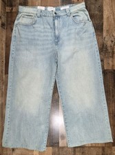 Cotton On Super Baggy Leg Jeans Women 12 Blue Denim Pants Wide Leg Skater Grunge