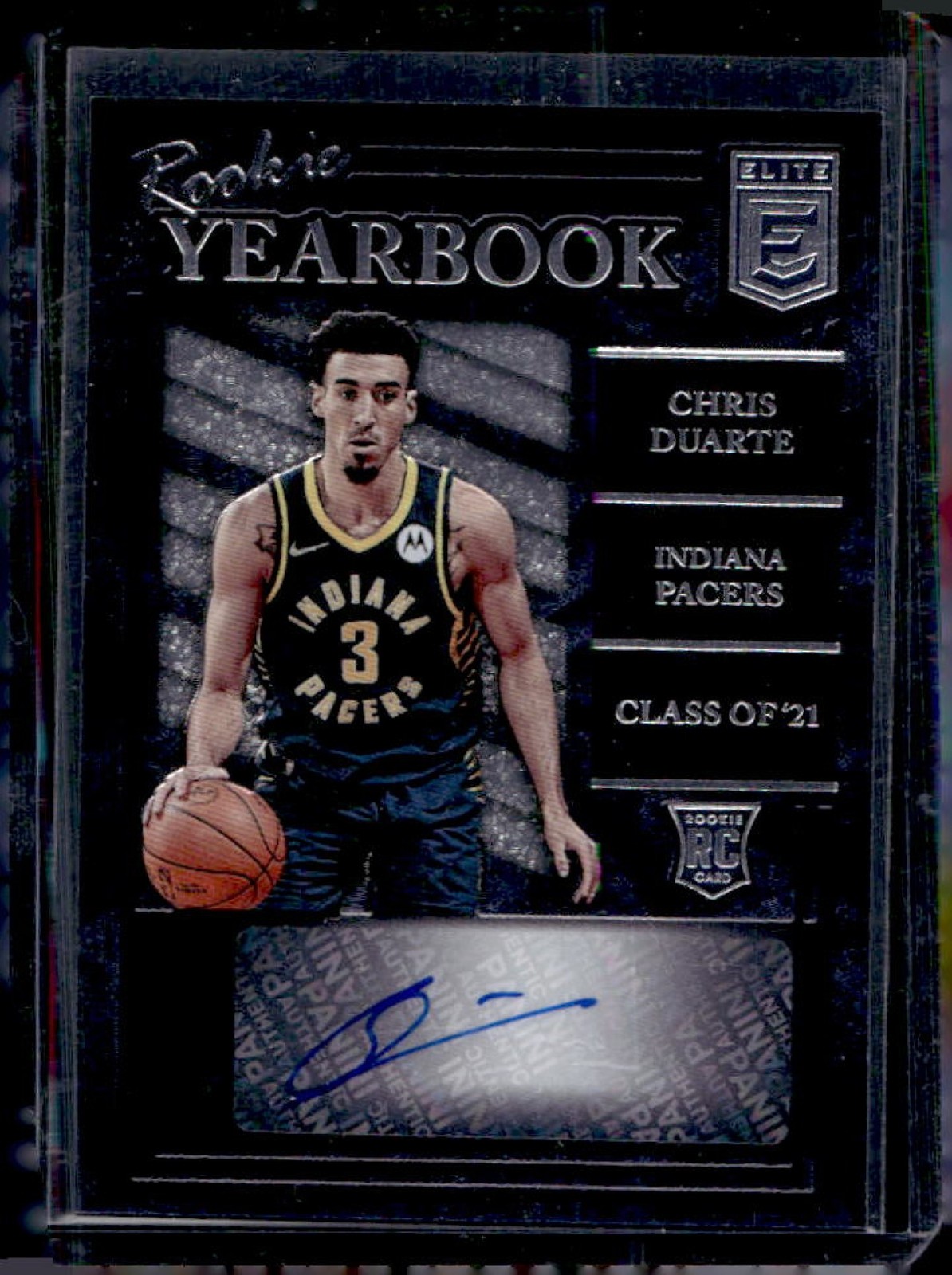 2021-22 Donruss Elite Chris Duarte Rookie Yearbook Auto RC #RY-CDU Pacers