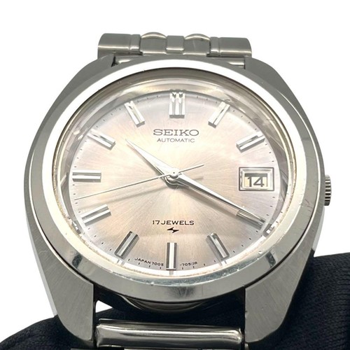 Orologio Vintage SEIKO Automatico 7005-7031 Quadrante Argento 17J Data 39mm Uomo Giappone - Foto 4 di 8