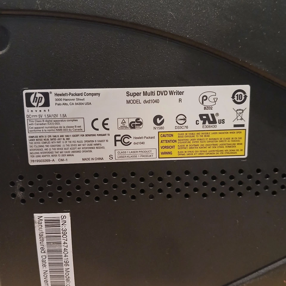 Grabadora de DVD externa HP dvd1040 súper múltiple LightScribe unidad de disco de doble capa Foto 4 de 4
