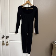 Black Fitted Bodysuit Jumpsuit Yoga Gym S