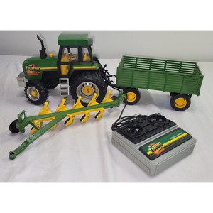 Turbo Trac 990 Tractor 3 pc Farm Set By New Bright Remote Control 1987 Works