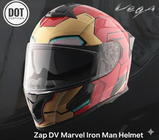 Casco moto integrale approvato Vega Zap DV Marvel IRON MAN DOT