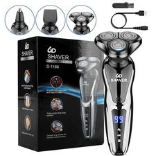 Men Razor Rotary Waterproof Electric Shaver Wet Dry Trimmer 3D Shaving Cordless