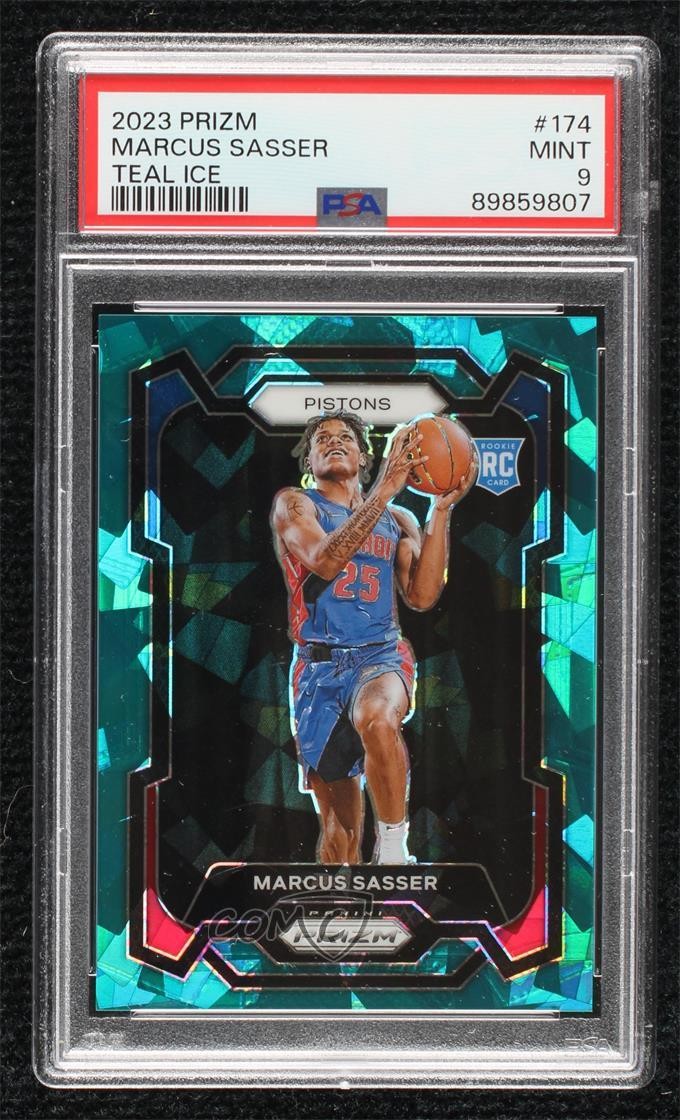 2023-24 Panini Prizm Teal Ice Prizm 198/225 Marcus Sasser #174 PSA 9 MINT 1bi3