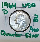 1964-D Brilliant Uncirculated Washington Quarter - 90% Silver Quarter