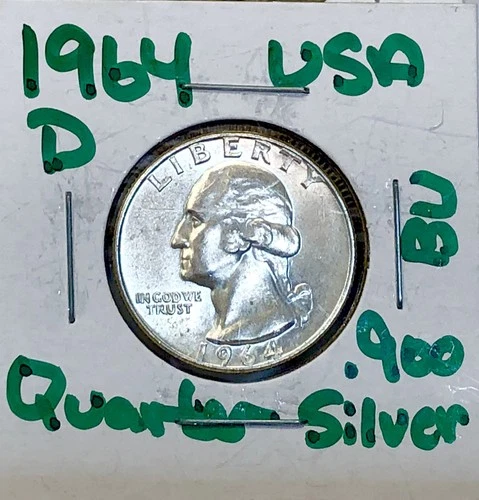 1964-D Brilliant Uncirculated Washington Quarter - 90% Silver Quarter