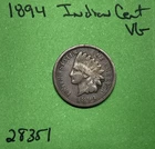 1894 Indian Head Cent / Penny 1c Vg Very Good