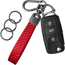 Leather Car Keychain,Carabiner Clip Key Fob Keychain for Home Car Keys Women Men