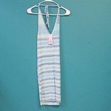 Wild Fable Blue Striped Sleeveless V-Neck Knit Sweater Midi Dress L