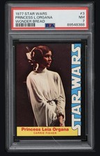 1977 PRINCESS LEIA ORGANA STAR WARS" WONDER BREAD CARD #3 PSA 7 NEAR-MINT 🔥🔥😍