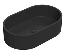 Hudson Reed 565mm Ceramic Matt Black Oval Vessel Basin