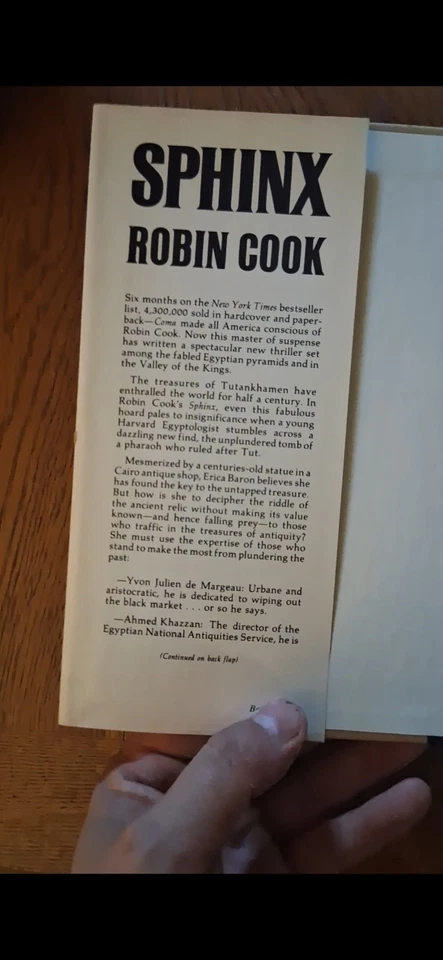 Sphinx by Robin Cook - Book Club First Edition (Hardcover) - Image 2 of 4