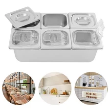 6-compartment Fruit Pan, Fruit Pan with Acrylic Lids and Water-filtering Gaskets