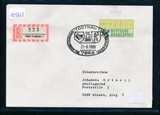 109778) Carta de recuperación, RZ 7868 Todtnau 1, SST 25 años Bundeswehr ubicación... 1986