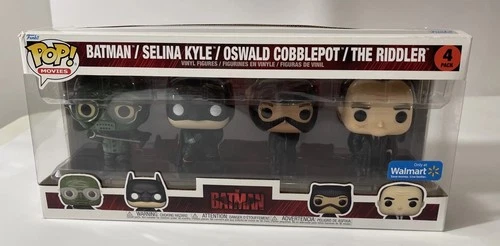 FUNKO POP Movies Batman, Selina Kyle, Oswald Cobblepot & The Riddler New Sealed