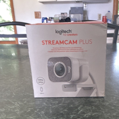 Logitech StreamCam Plus USB-C 1080p HD 60fps Clip-On Webcam, White