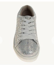 Badgley Mischka Shimmering Silver Sneakers with Rhinestones Size 9.5 NWT
