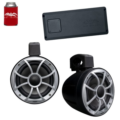 #ad Wet Sounds A Pair Of Black RECON 6 POD B 6.5 Towers and STX Micro 4 Amplifier $974.98