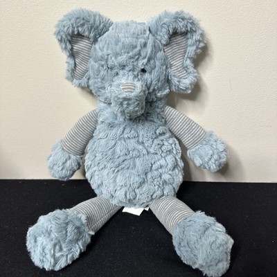 2002 Mary Meyer Putty Pinstripes Elephant Blue & Grey Snuggle Super Soft Floppy