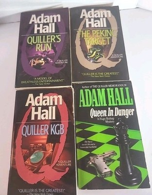Lot 4 Vintage Adam Hall Spy Thriller Books - Quiller Series & Hugo Bishop...