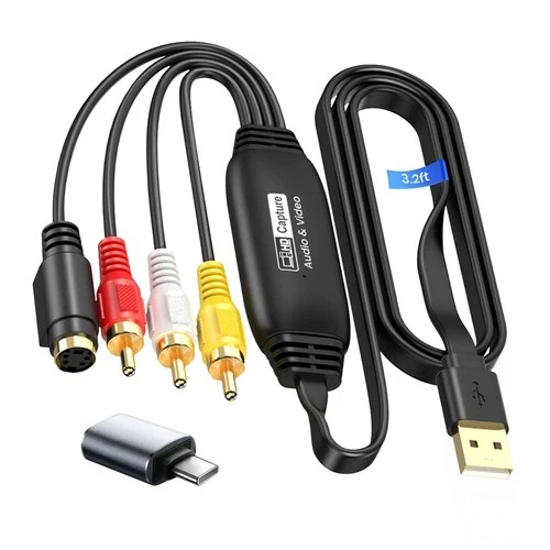 VHS to Digital Converter,USB2.0 Video Cpture Card, RCA AV to USB Audio Converter