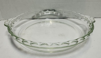 #ad #ad Vintage Pyrex # 229 Clear Glass Deep Dish 9.5quot; Scalloped Fluted Edge Pie Plate $17.99