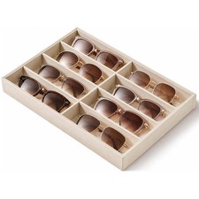 GISK Beige Sunglasses Organizer Tray 8 Slots Eyeglasses Storage 8 Grid